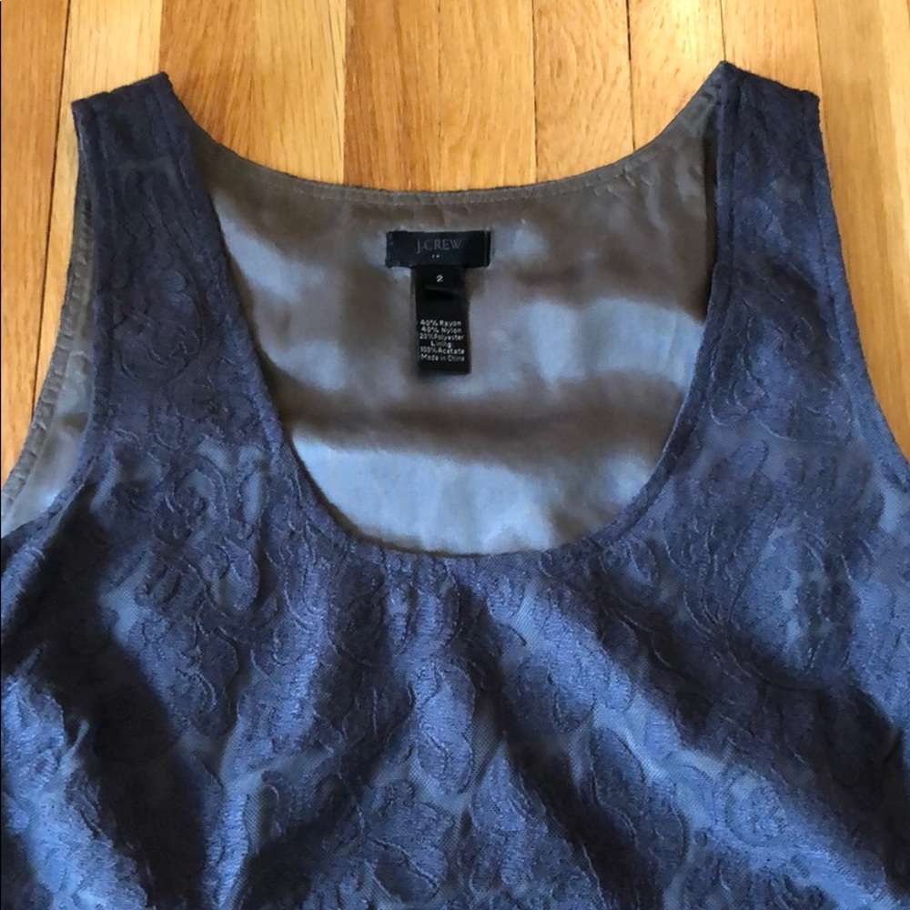 Jcrew taupe-y gray lace blouse sz 2